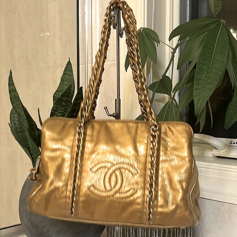 Chanel Gold Patent Bag